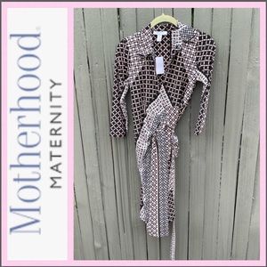 Motherhood Wrap Dress with Collar